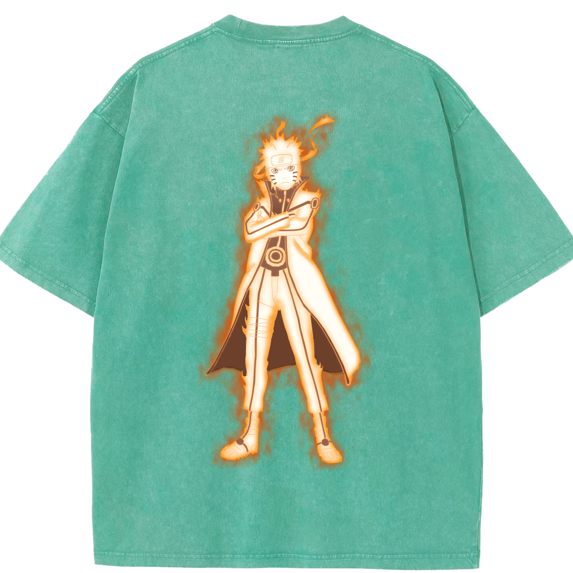 （画像用） NARUTO -ナルト- うずまき ナルト Uzumaki Naruto 綿100% ヴィンテージ風 半袖Tシャツ（背面プリント）